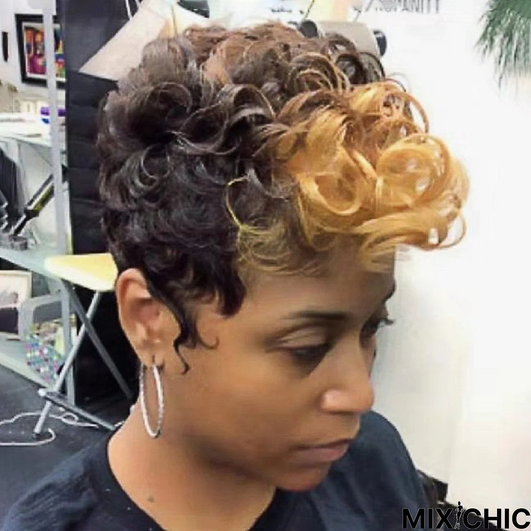 European and American Short Curly Hair Wig Chemical Fiber Hair Hood