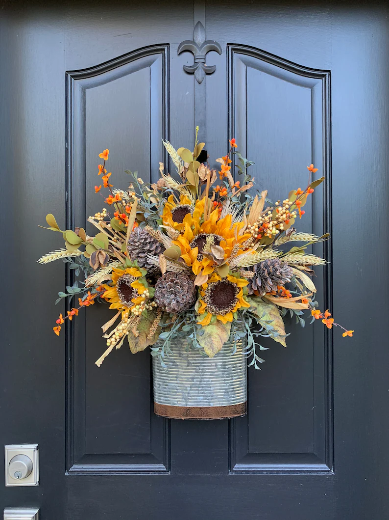 NEW Farmhouse Sunflower Door Wreath image 3