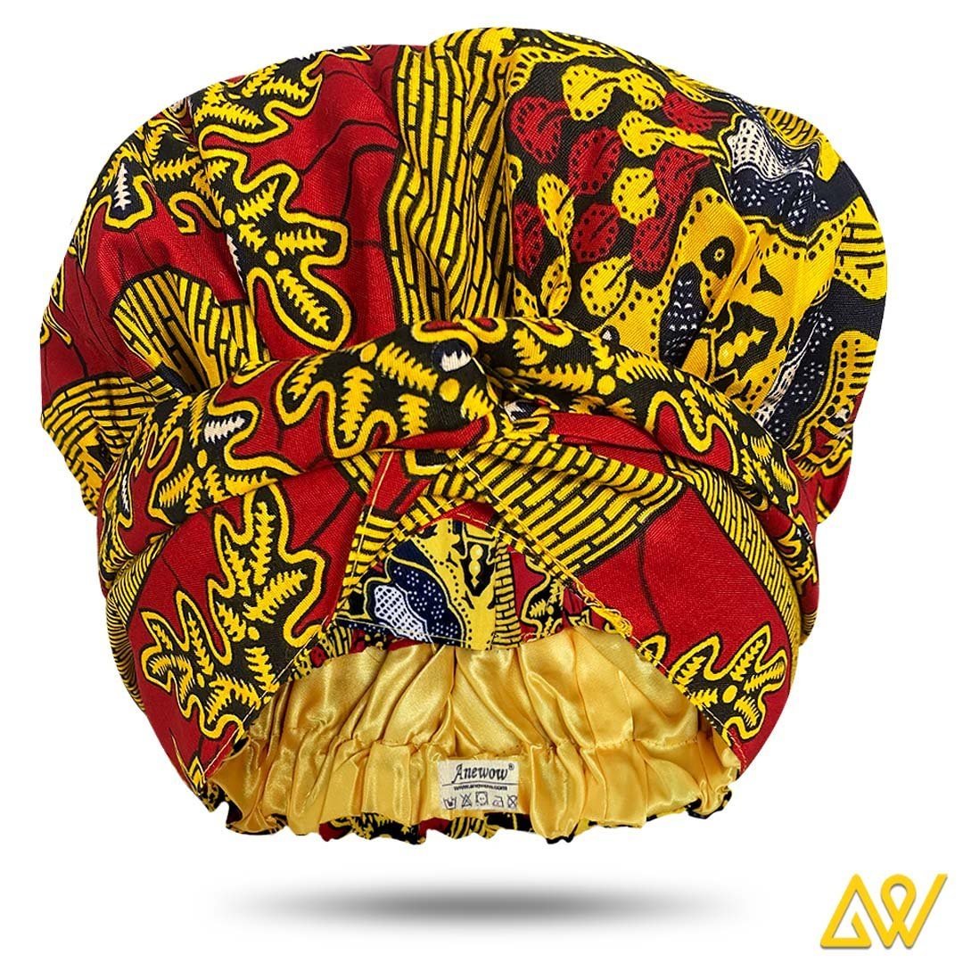African Print Head Wrap With Satin-Lined-AW1185