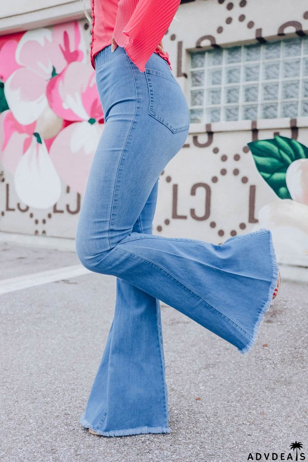 High Waist Flare Jeans with Back Pockets