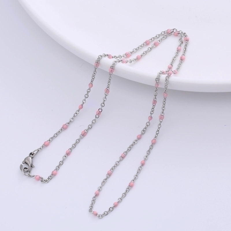 2 Pieces 304 Stainless Steel 18K Gold Plated Hawaiian Bohemian Epoxy Plating Geometric Necklace