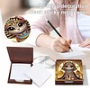 Wooden DIY Egyptian Cat Diamond Painting Kit Note Box with 160 Papers for Office