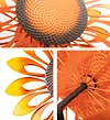 Outdoor Garden Metal Craft Sunflower Insert Windmill Garden Decoration