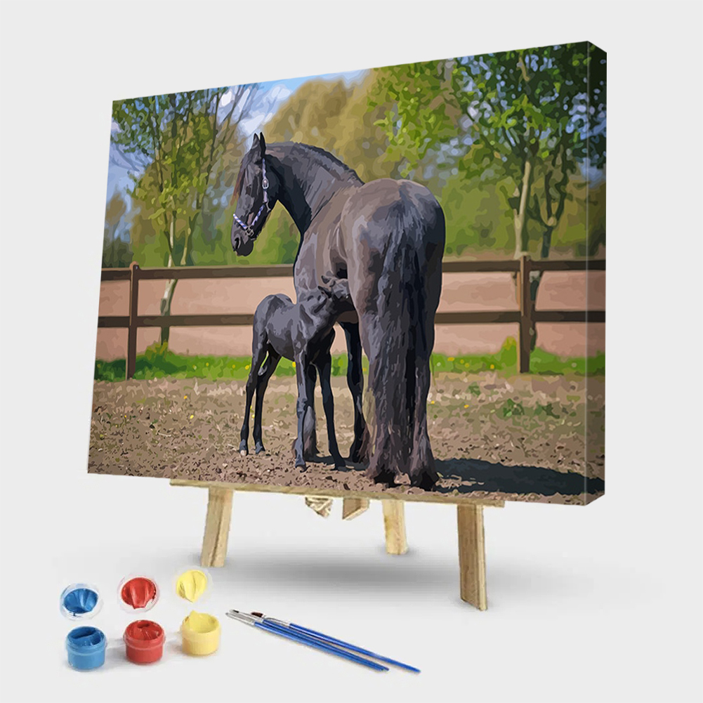 

50*40CM - Paint By Numbers - Feeding Horse, 501 Original