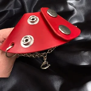 pornhint Pornhint Parachute, softer leather parachute, ball stretcher, leather ball stretcher, adjustable, chain, hoops and lobster clasp, BDSM, fetish fun