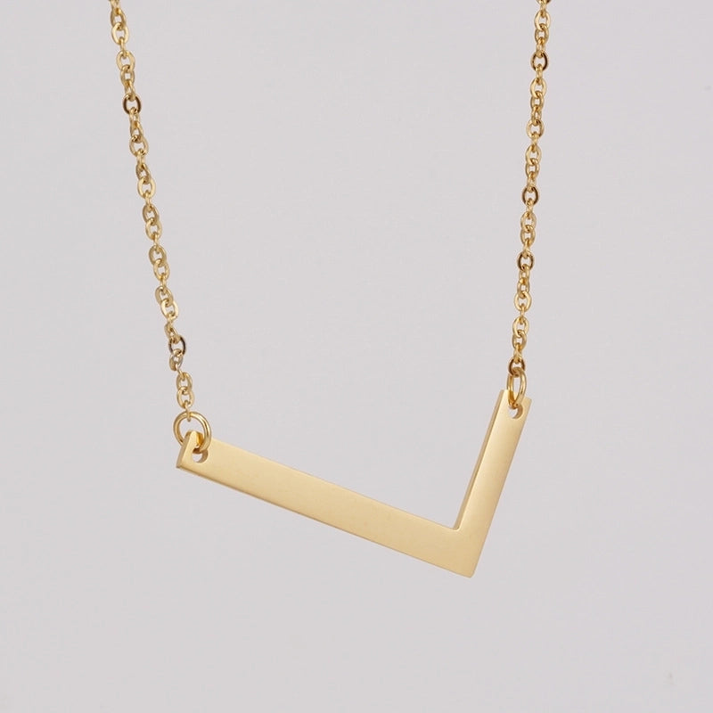 Minimalist Letter Stainless Steel Necklace Plating Stainless Steel Necklaces