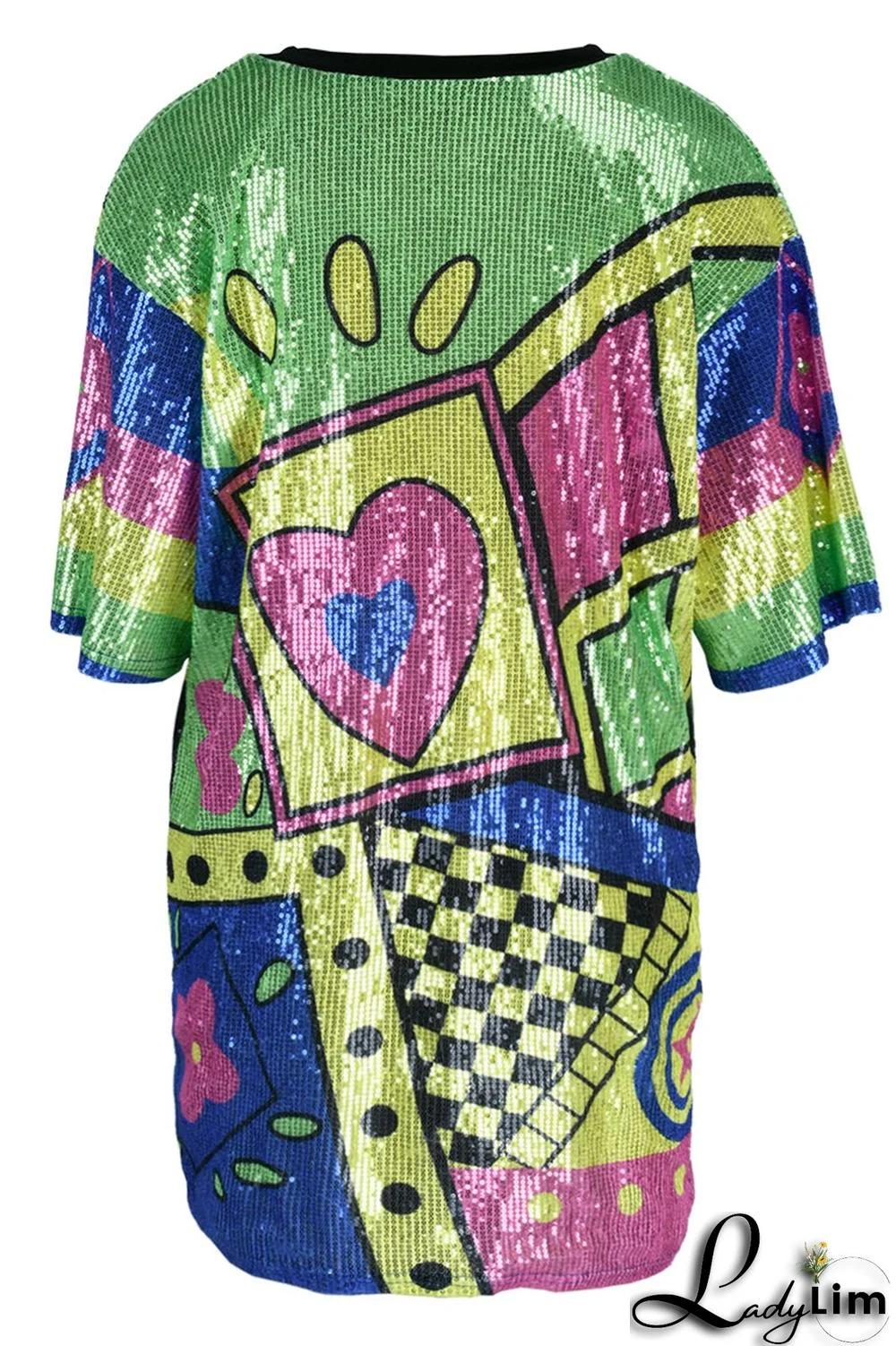 Stripe Fashion Casual Patchwork Sequins O Neck A Line Dresses