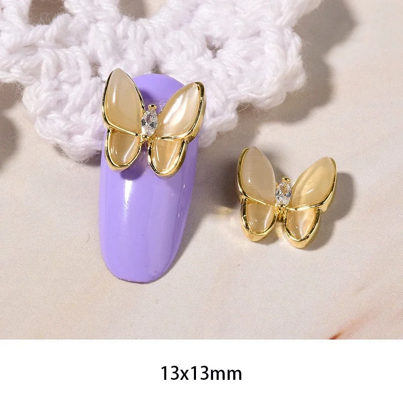 Applyw Pcs Butterfly seahorse bow tie metal Zircon Nail art jewelry decorations top quality zircon crystal manicure zircon diamond