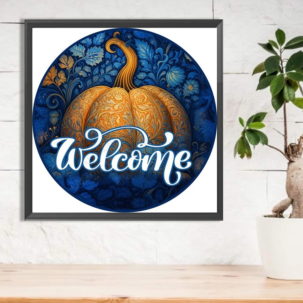 Diamond Painting - Full Round Drill - Fall Pumpkin Car(Canvas|30*30cm)