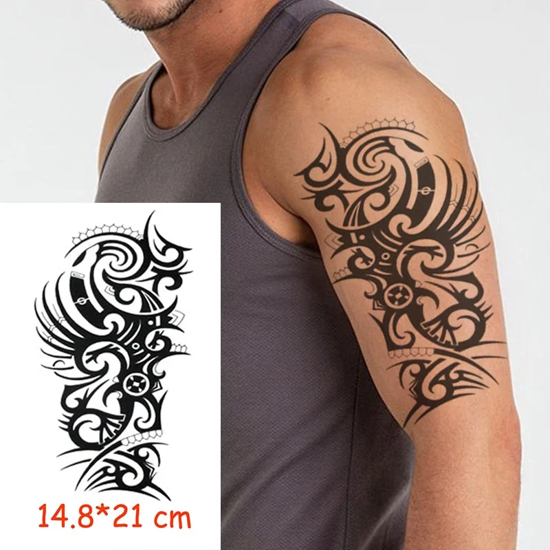 Temporary Tattoo Stickers Scorpion Pyramid Roman Bell Fake Tatto Waterproof Tatoo Back Leg Arm Belly Big Size for Women Men Girl