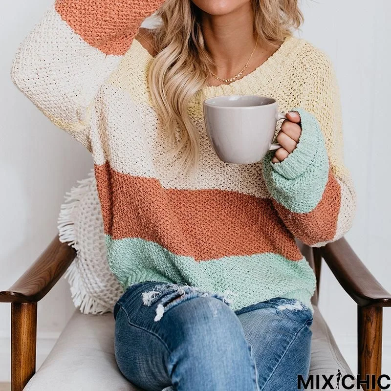 Women's Loose Striped Sweater