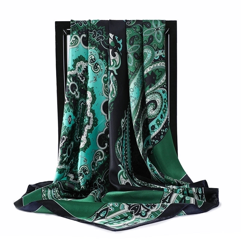 Women’s Minimalist Flower Satin Printing Scarves & Gloves