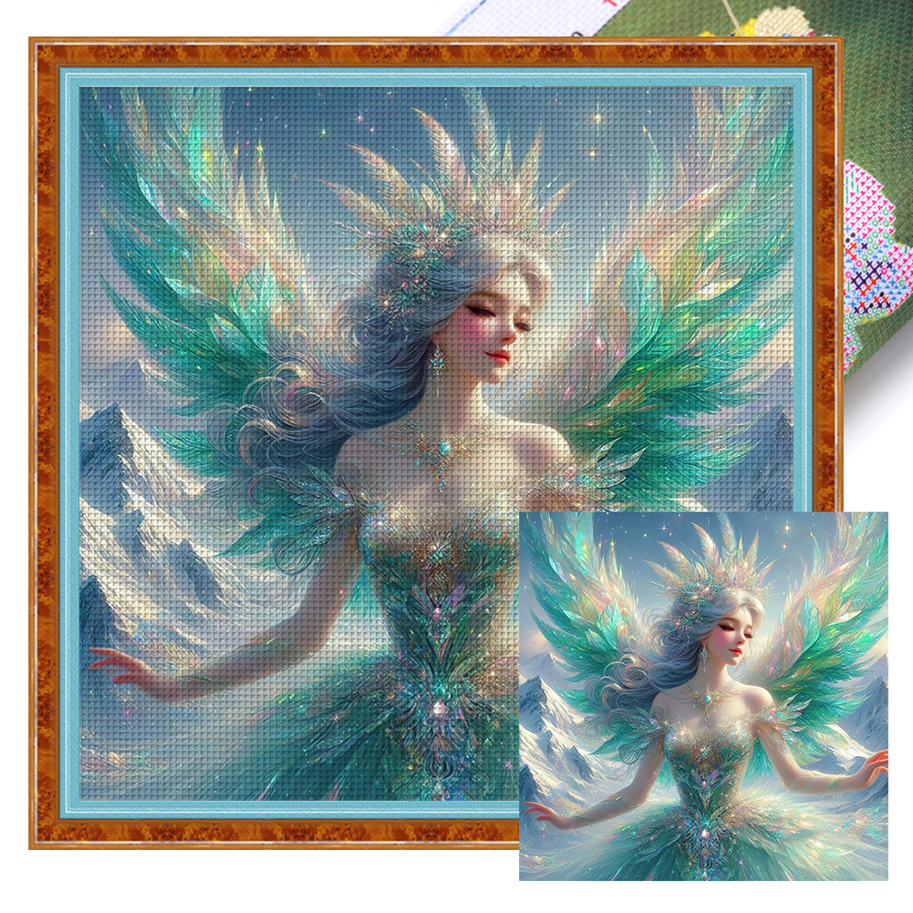 Angel Girl Full 9CT Pre-stamped Canvas(45*45cm) Cross Stitch