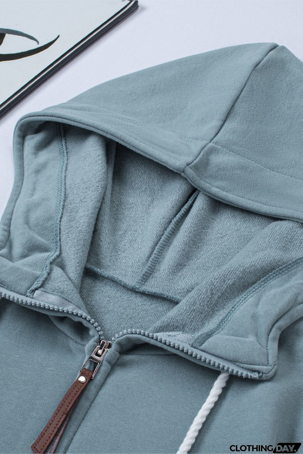 Half Zip Colorblock Pocket Patchwork Long Sleeve Hoodie