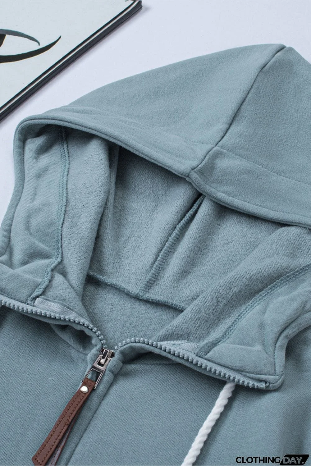 Half Zip Colorblock Pocket Patchwork Long Sleeve Hoodie