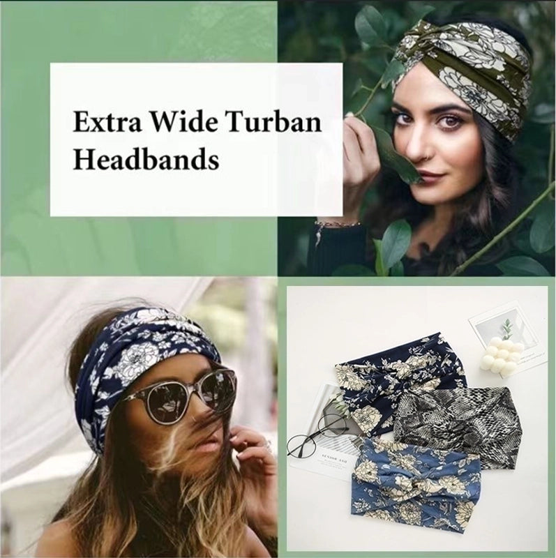 Retro Classic Style Plaid Flower Leopard Polyester Hair Band