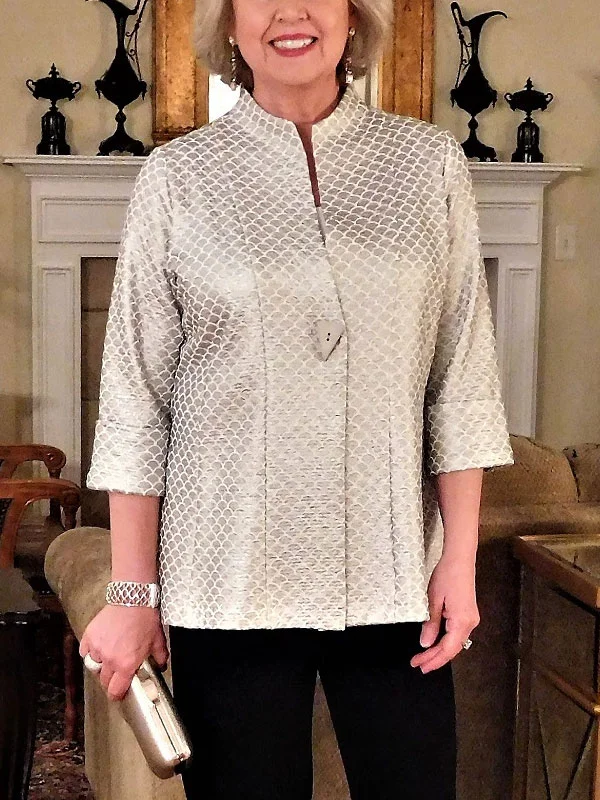 Checkered comfortable temperament ladies thin short jacket