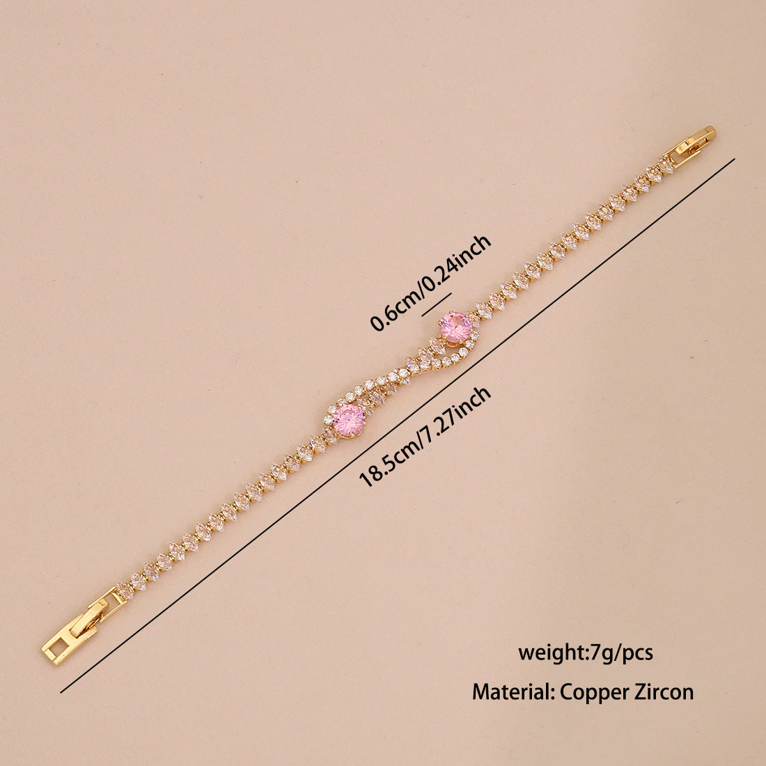 Ins Style Versatile Fashion Exquisite Bracelet Female Simple Zircon High-End Hand Jewelry B623