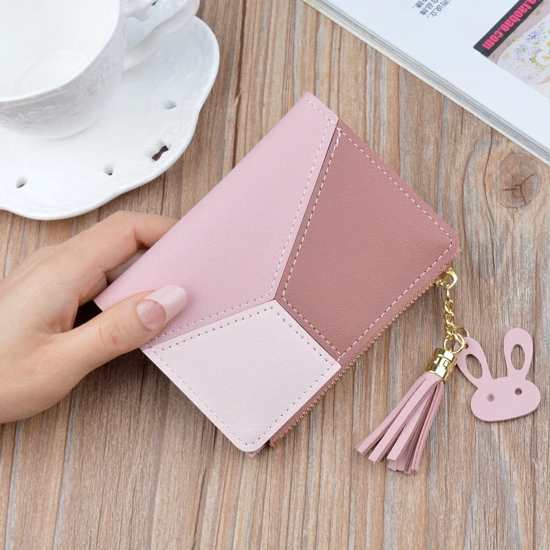 2022 New Women's Wallet PU Leather Women's Wallet Made of Leather Women Purses Card Holder Foldable Portable Lady Coin Purses