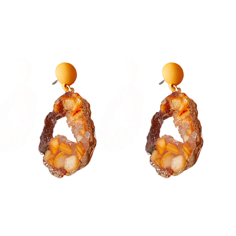 Luxurious Ellipse Geometric Alloy Electroplating Earrings