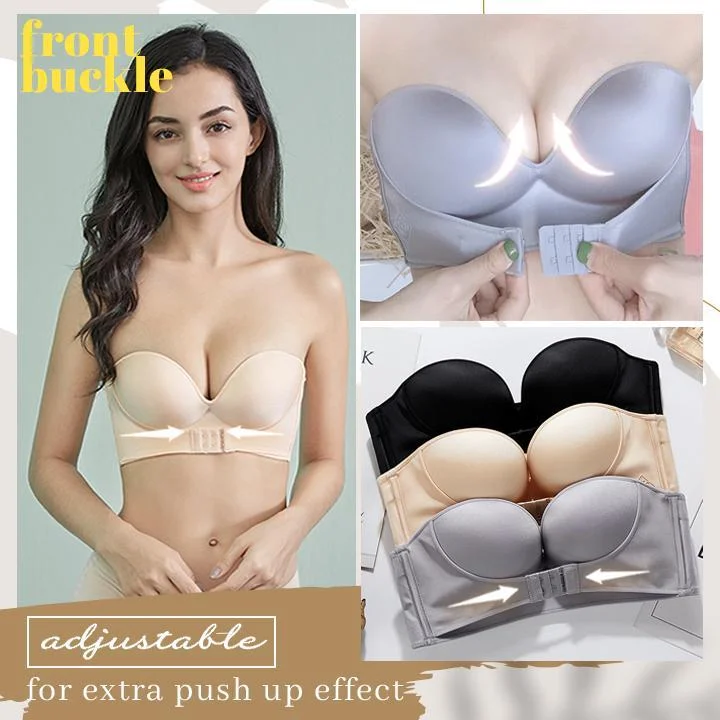FRONT BUCKLE STRAPLESS ULTRA LIFT BRA