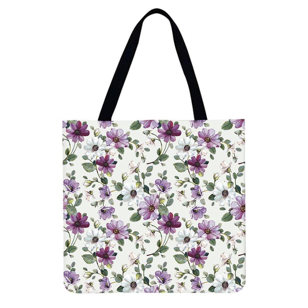 Linen Tote Bag - Flowers and plants