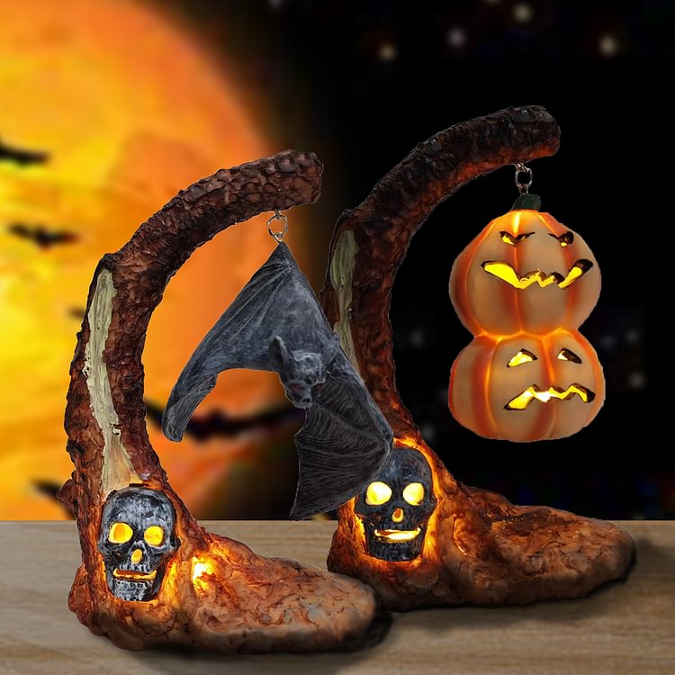 Halloween Pumpkin Bat Tabletop Lamp