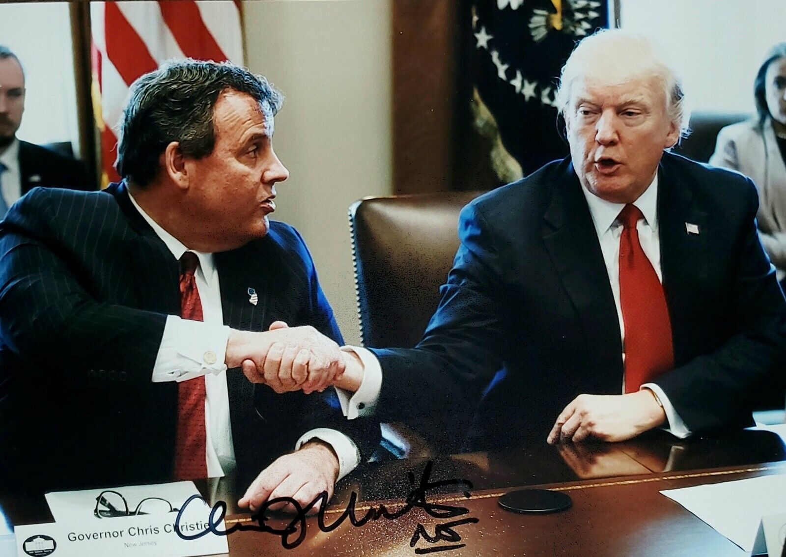 Chris Christie Hand Signed Autograph Photo Poster painting New Jersey Governor Republican Trump