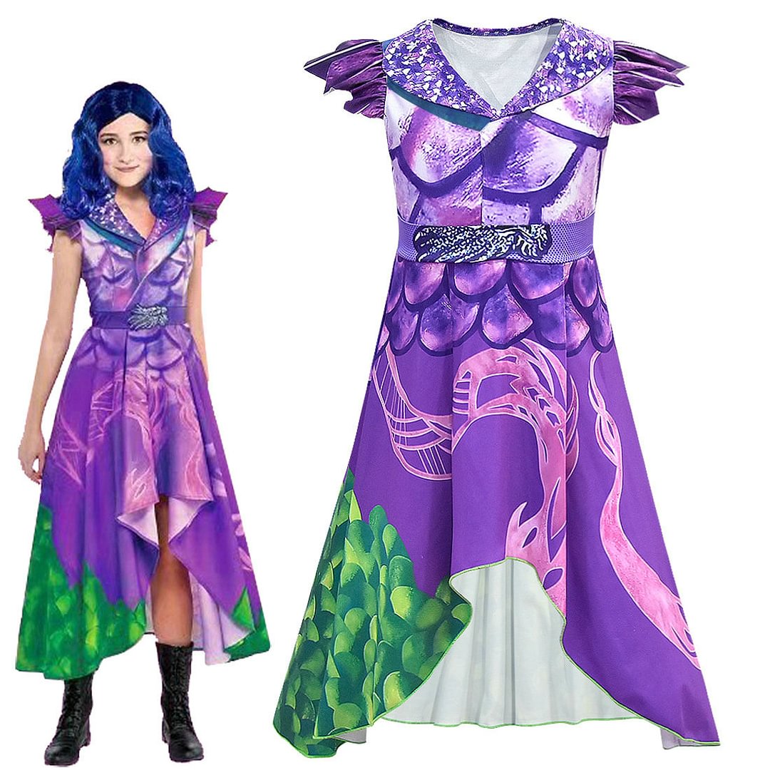 Descendants 3 Dragon Mal Cosplay Costume Kids Girl Dress-Pajamasbuy