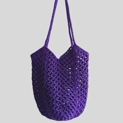Lulusnow Handmade Purple Beach Summer Bag Crochet Shoulder Bag  Minimalist Lifestyle