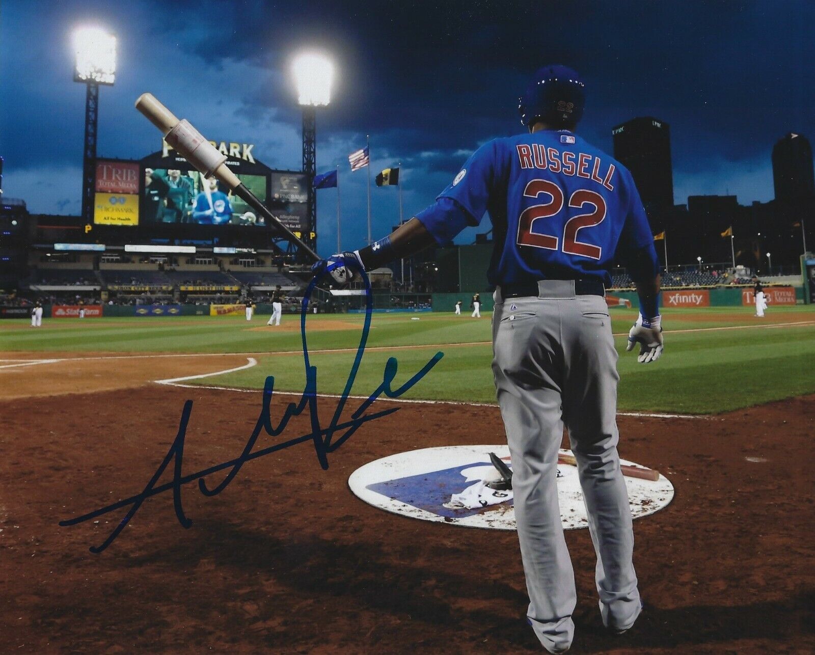 Signed 8x10 ADDISON RUSSELL Chicago Cubs Autographed Photo Poster painting- COA