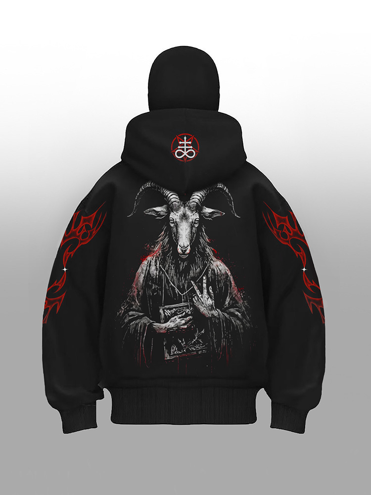 Shoptechwear Art Satanic Devil Goat Totem Oversized Men's Balaclava Hoodie