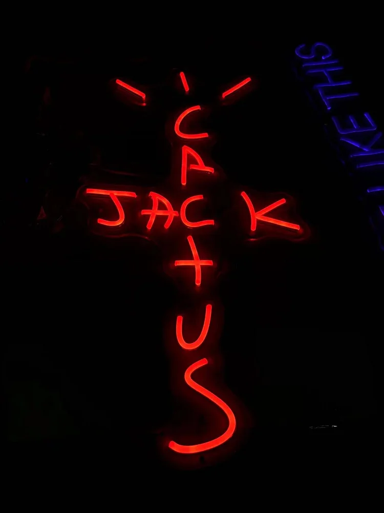 Neon Sign Wall Decor Cactus Jack Neon Sign Neon Sign Light Neon Wall Art Neon Sign Rap Talking Home Bar Pub Party Decor