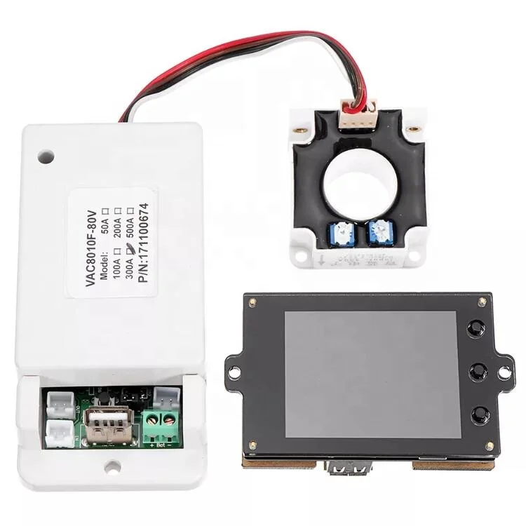 500V 500A VAC8010F Voltage/Coulomb/Capacity/Electric Power Meter/Digital Temperature Gauge Multifunction Power Meter