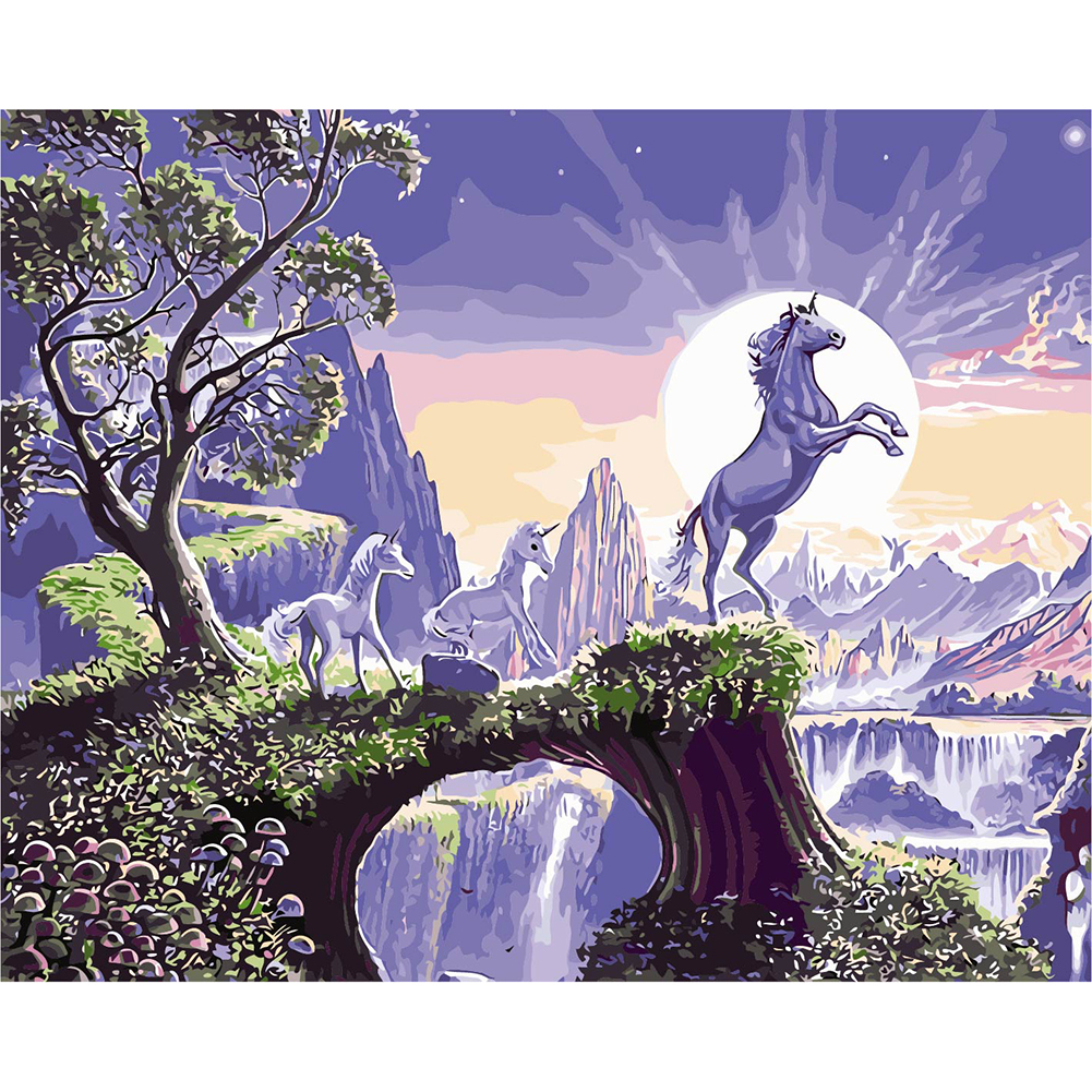 

40*50cm - Painting By Numbers - Cliff Horse, 501 Original