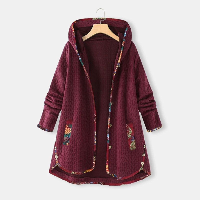 Casual Printed Hooded Cotton Coat wearshes