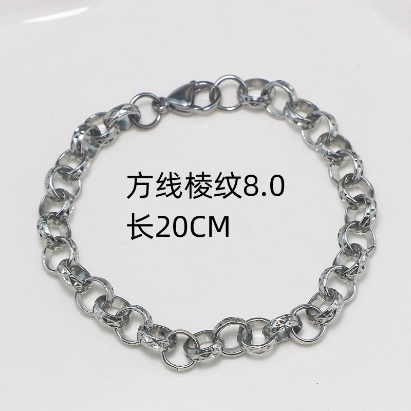 Hip-hop Solid Color Stainless Steel Plating Bracelets 1 Piece