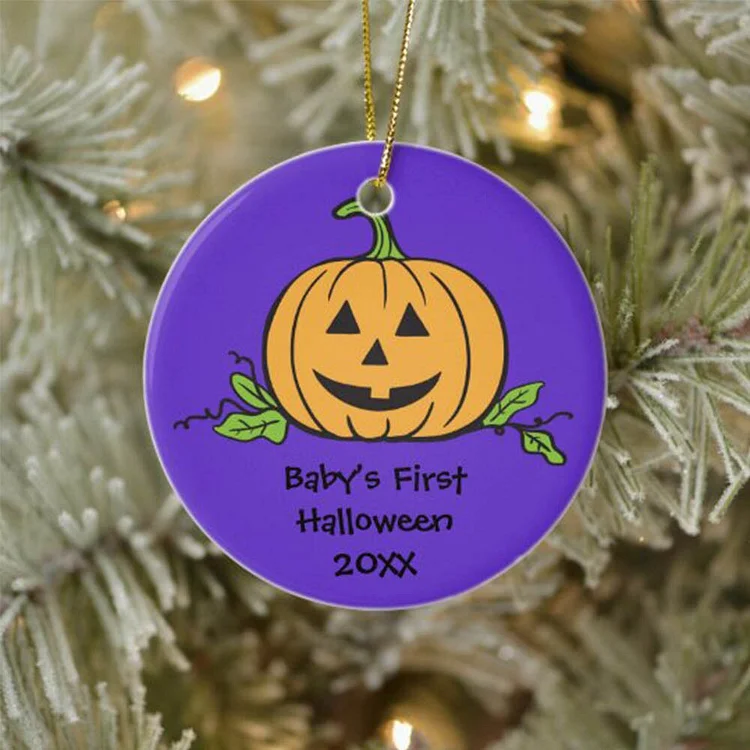 Baby's First Halloween Ornament Custom Name Home Decor