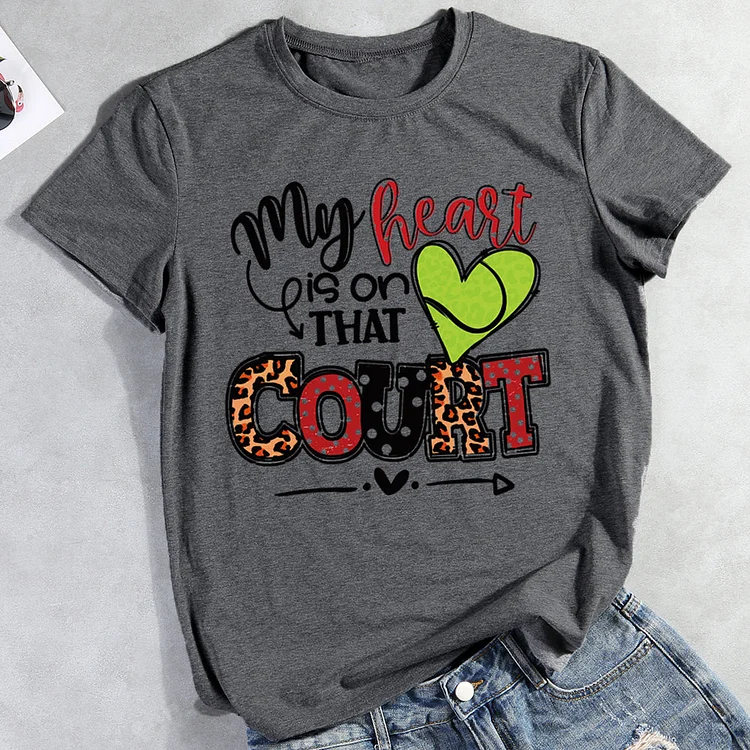 My Heart is on That Court Tennis T-shirt Tee-013590-Annaletters