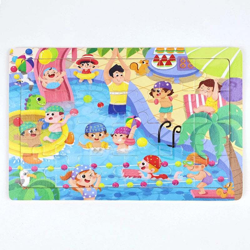 Puzzles Toddler(3-6Years) Cartoon Wood Toys