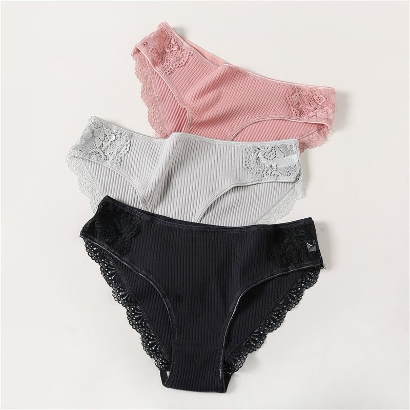 FINETOO Women's Panties Soft Cotton Underwear Breathable Briefs Women Sexy Low-Rise Panty Solid Panty Ladies Bikini DropShipping