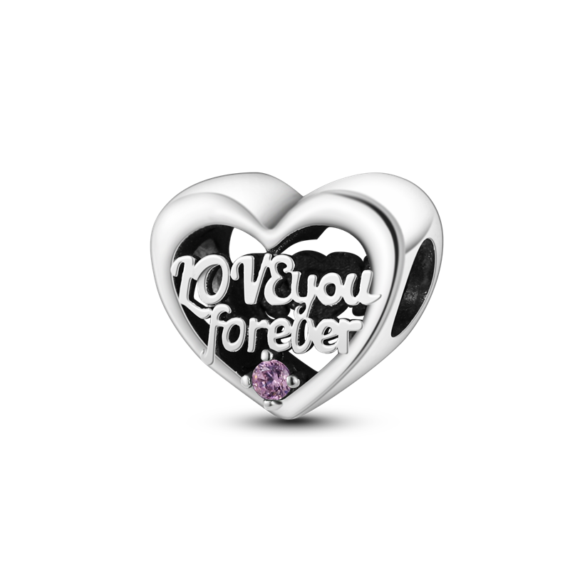 Genuine 925 Sterling Silver Hollow MM heart Pendant Charm fit Charm Bracelet & Bangles DIY Jewelry Making KTC277