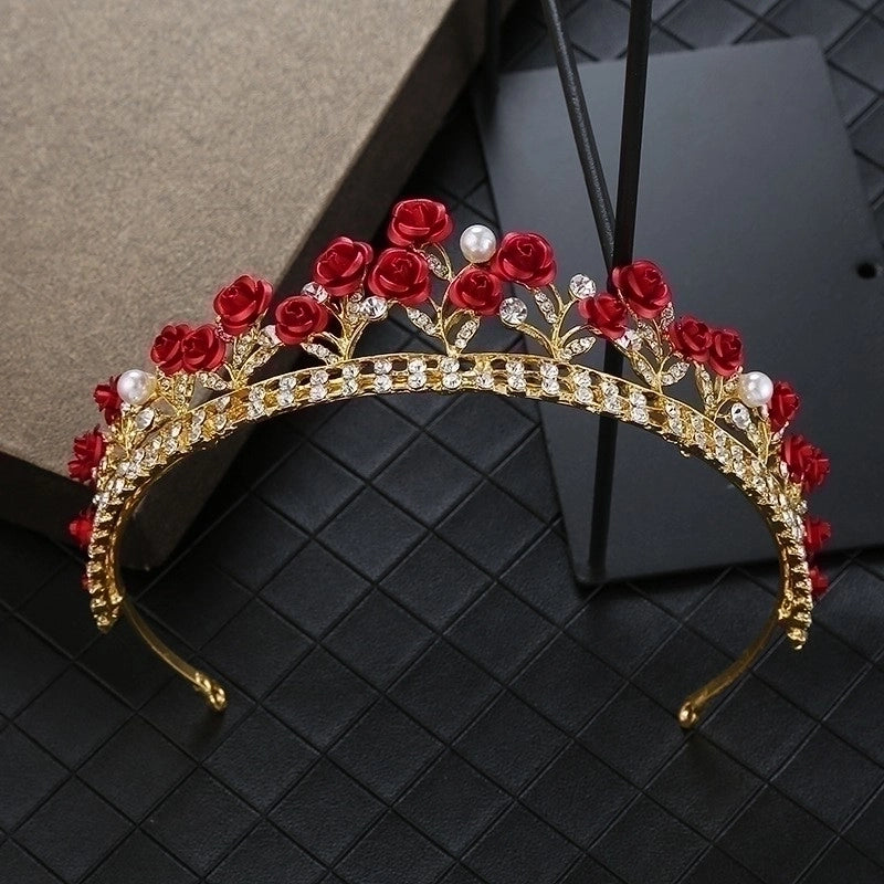 Elegant Crown Metal Plating Inlay Rhinestones Crown
