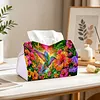 Hummingbird Sunset DIY PULeather Diamond Painting Tissue Box for Adults Beginners Large Size Diamond Art Paper Storage Holder for Living Room Bathroom Table Decor