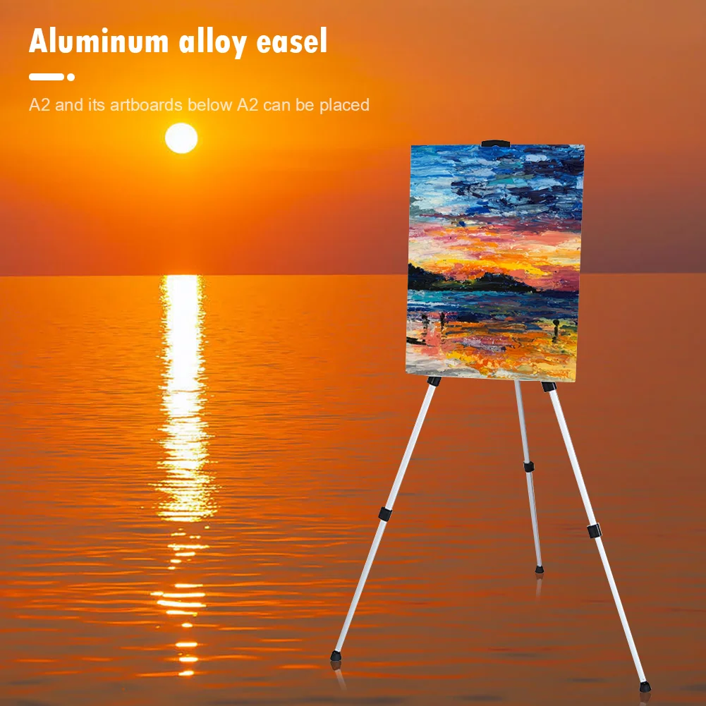 1.6m Aluminium Alloy Folding Painting Frame Adjustable Tripod Display Shelf