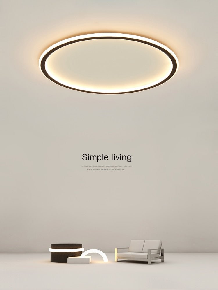Modern Led Ceiling Lamps Nordic Simple Lighting Living Bedroom Room Ceiling LampBlack Indoor Lamps Fixtures Dimmable AC90-260V
