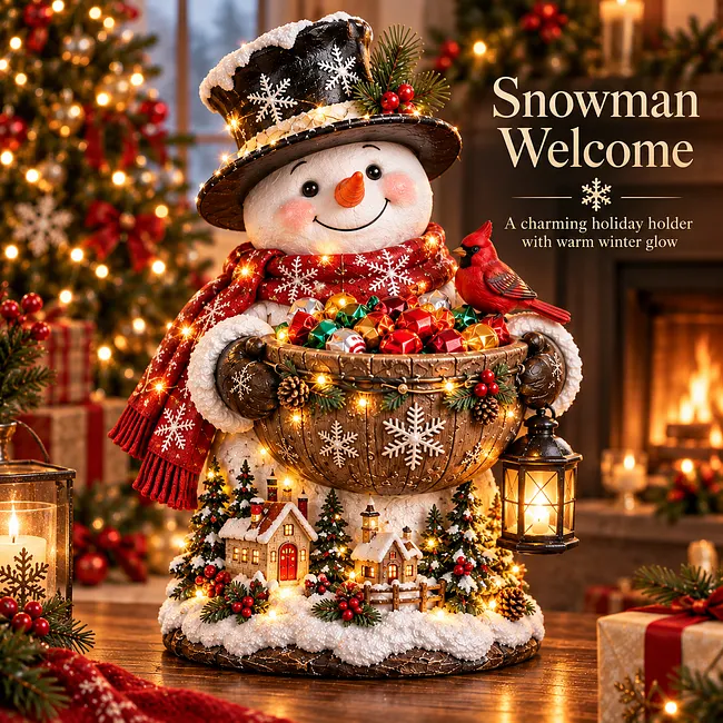 Snowman Christmas Candy Bowl