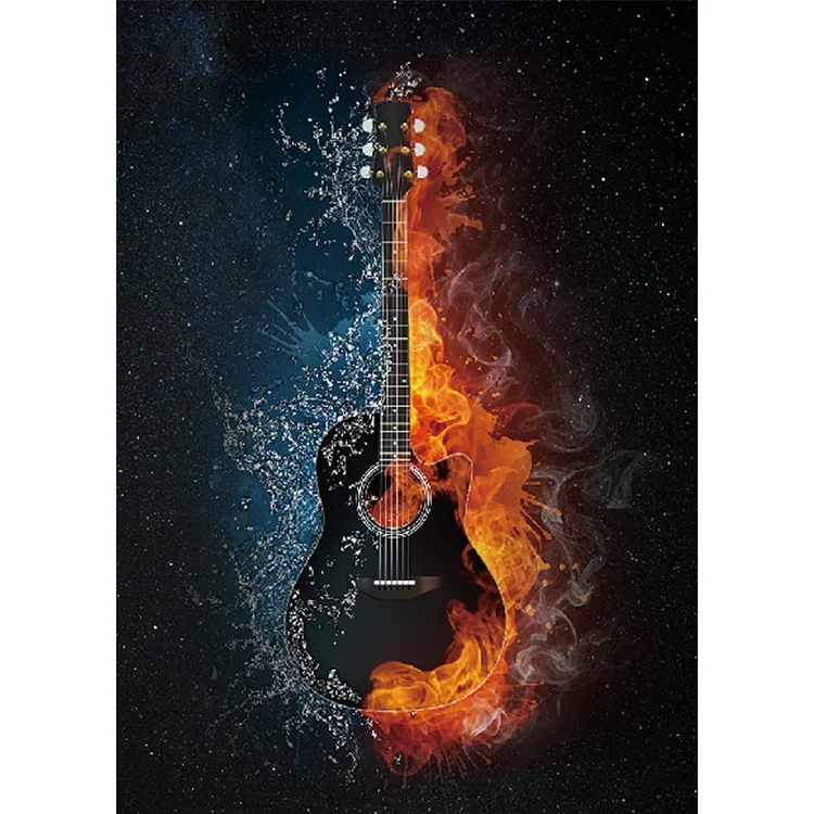 Guitar  Full Round Diamond Painting 30*40CM
