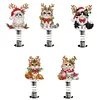 5PCS 2D Flat Xmas Cat DIY Diamond Painting Shake Car Ornaments for Center Console