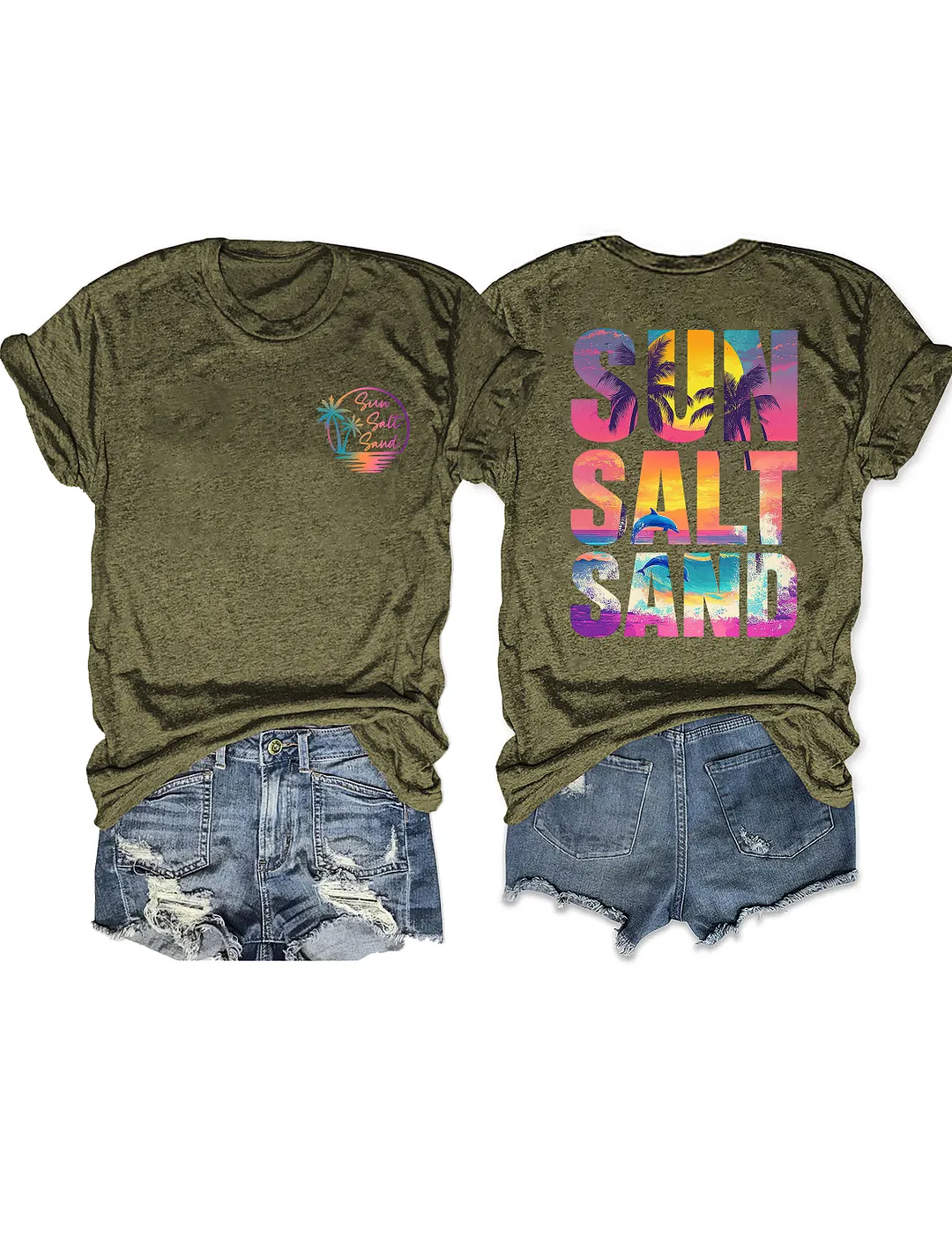 Retro Summer Sun Salt Sand T-shirt
